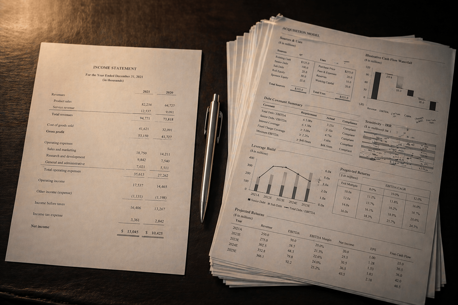 Simple and complex financial reports side by side representing the shift in CFO requirements as a portfolio company scales.